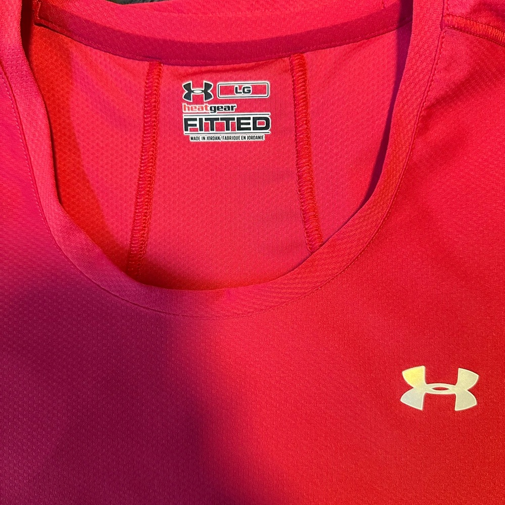 Under Armour Red Fitted Athletic Shirt